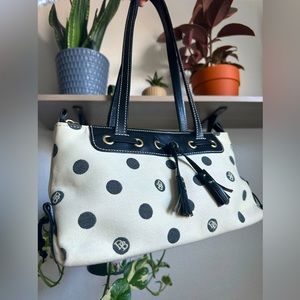 Dooney & Bourke purse. Cream and Polkadots. Like New. Medium size